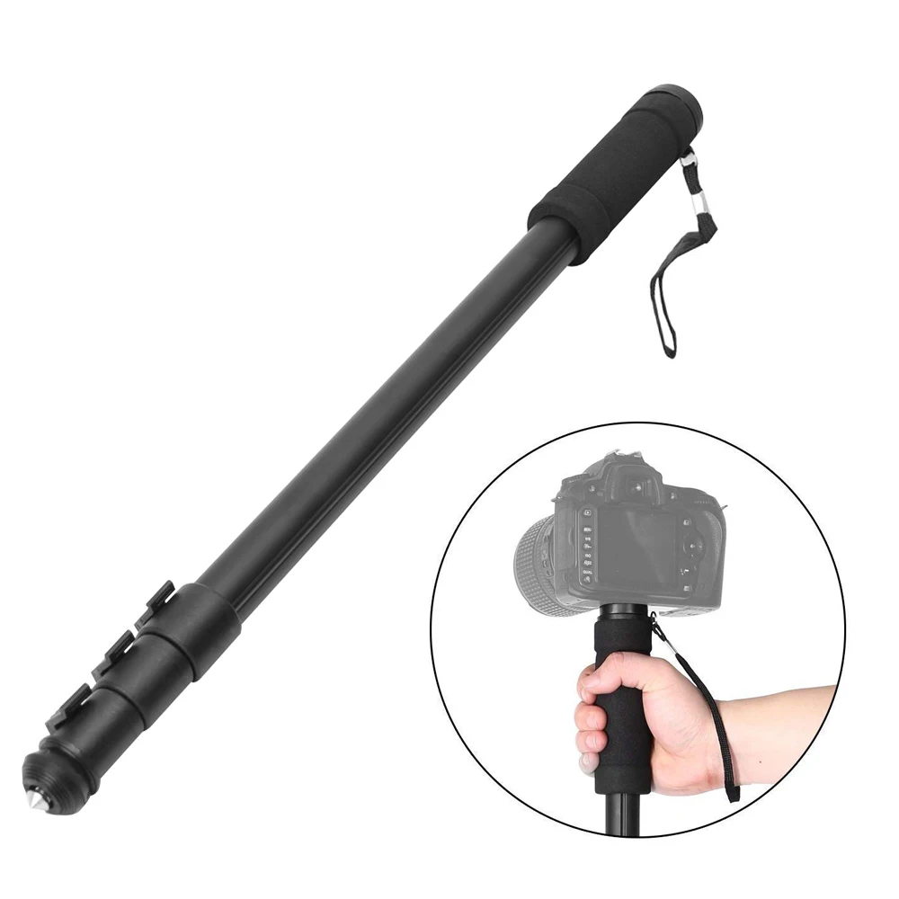 WT1003 67-Inch Travel Monopod 4-Sections Aluminum Monopod for DSLR SLR Cameras Canon Nikon Sony with Carrying Bag