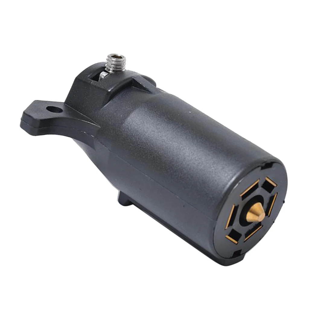 1X 7-Way Blade Trailer Light Wiring Circuit Tester Round Adapter Pin Plug RV
