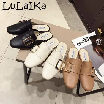 

2020 Brand Designer Women Mules Slipper High Quality Slippers Slip On Mules Flat Heel Casual Shoes Summer Footwear 35-41