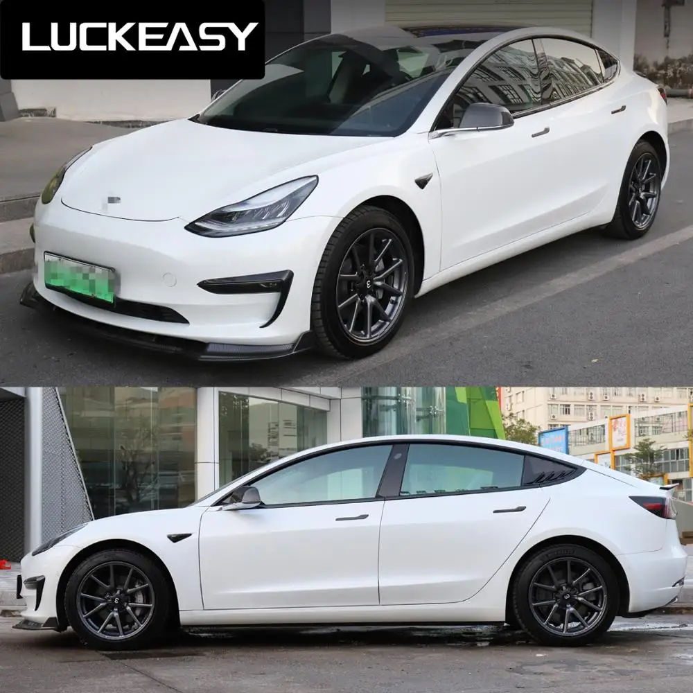 LUCKEASY ABS оконной рамы модификации для Tesla модель 3- автомобиля рама для дверей и окон модификации отделкой 10 шт./компл