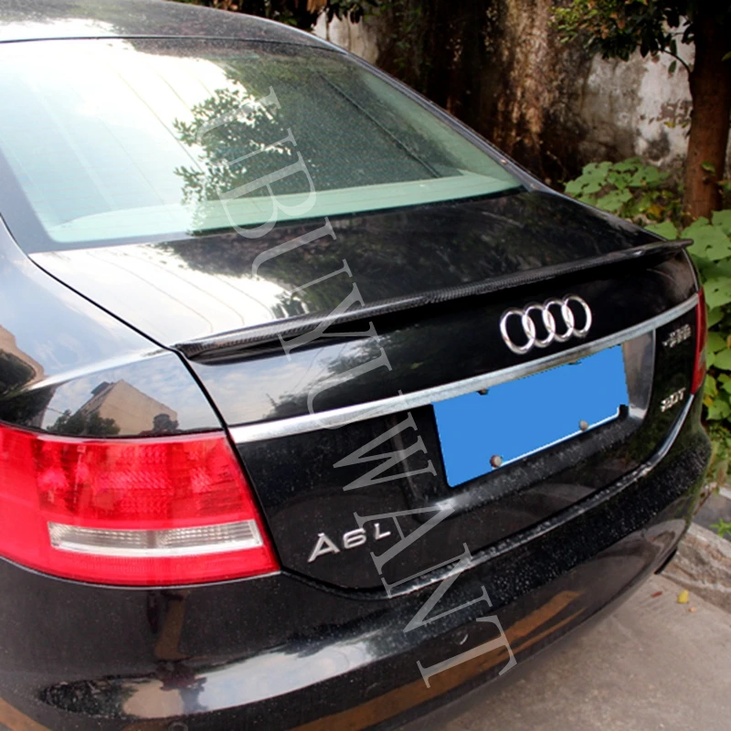 Для Audi A6 C6 2009 2010 2011 2012 углеродное волокно V стиль внешний задний спойлер багажника автомобиля хвост загрузки крыло украшения