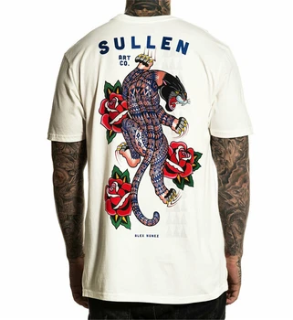 

Sullen Men's Poly Panther Short Sleeve T-Shirt White Clothing Tops Tee Shirt Personality Custom