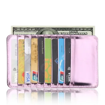 

100PCS Thin PU Leather 18 Card Slots Business Travel Card Holders Long Wallet Credit ID Card Holder Fashion Mini Purse Organizer