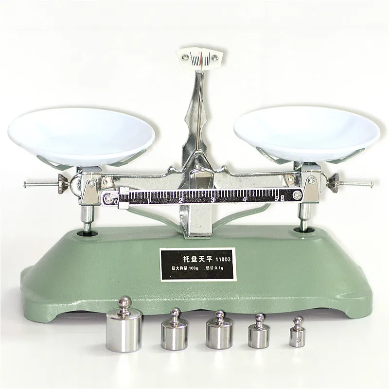 Maxmartt 200g/0.2g Mechanical Tray Balance Scale with Weights Chemical Physics Laboratory Teaching Tool