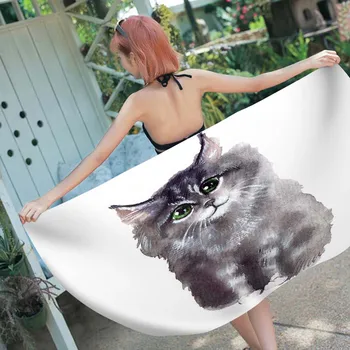 

Free shipping Novelty Gift Cute Cats Kittens Pug Bull Dog Astronaut Print Rectangular Spa Swim Surfing Bath Beach Towel Blanket