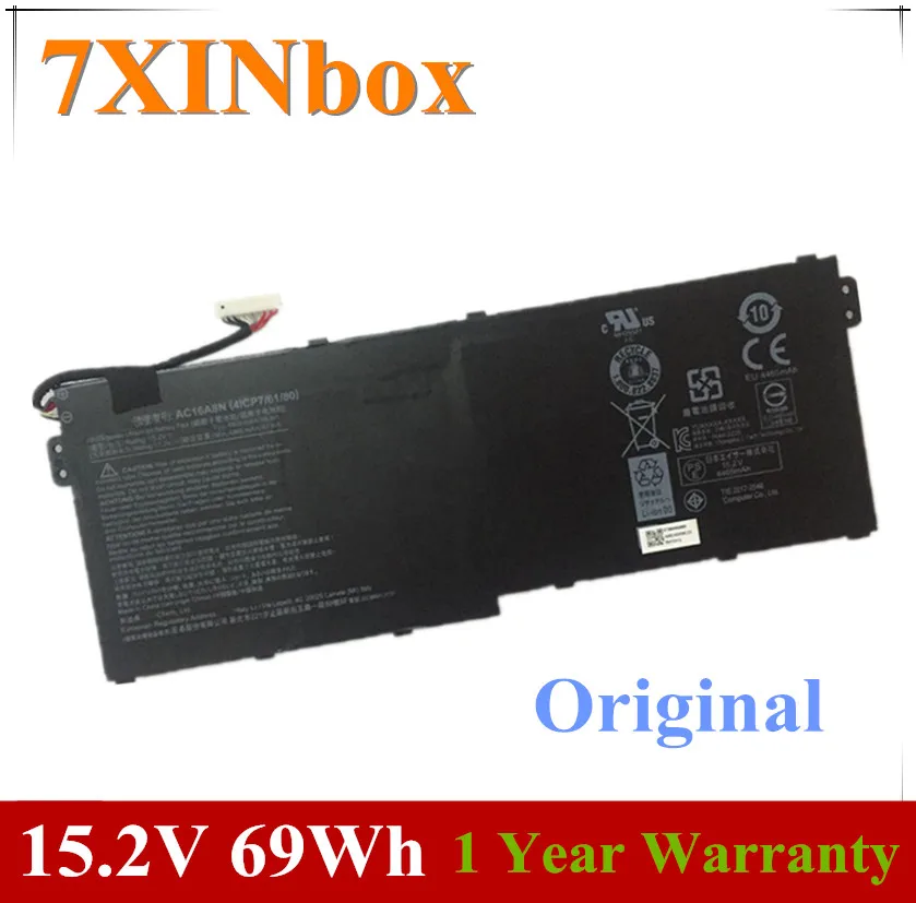 7xinbox 15 2 V 69wh оригинальный AC16A8N 4ICP7/61/80 Аккумулятор для ноутбука Acer Aspire V17 V15|battery for acer