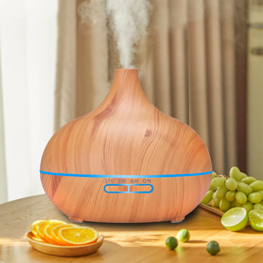 Aroma Essential Oil Large amount Diffuser Ultrasonic Air Humidifier with Wood Grain LED Lights for Office Home | Бытовая техника