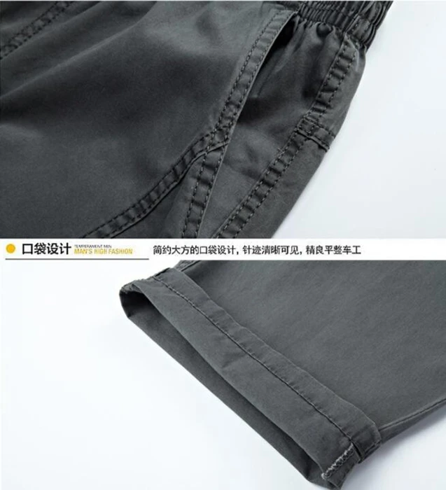 8XL 130KG Men Cargo Pants Stretch Straight Trousers autumn Khaki Large Size Big Pocket Military Safari Casual Pants 6
