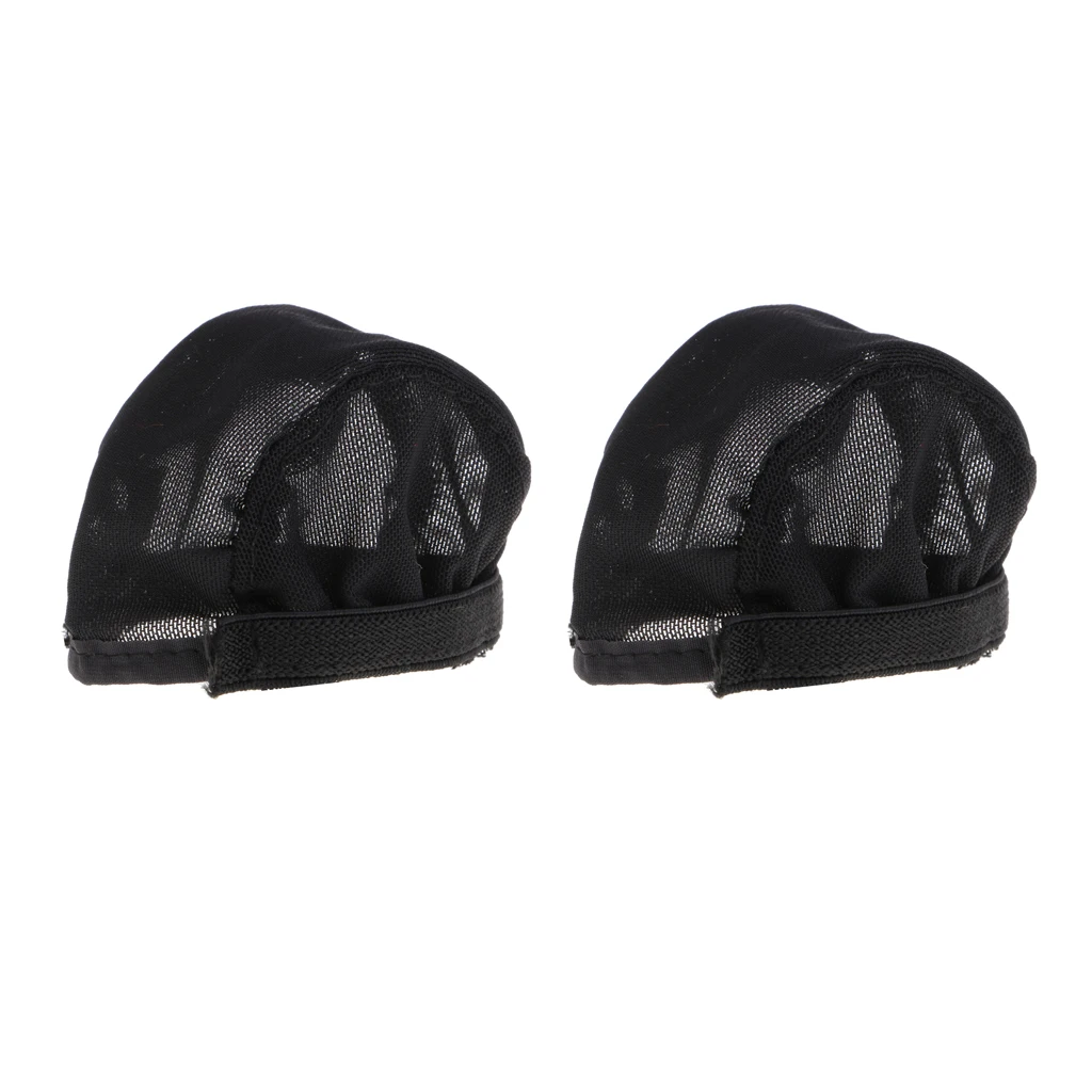 2 Pieces Doll Wigs Cap Headgear Cap for 70cm Uncle Male BJD Doll Fixed-Wig Net DIY Making Accessories Black