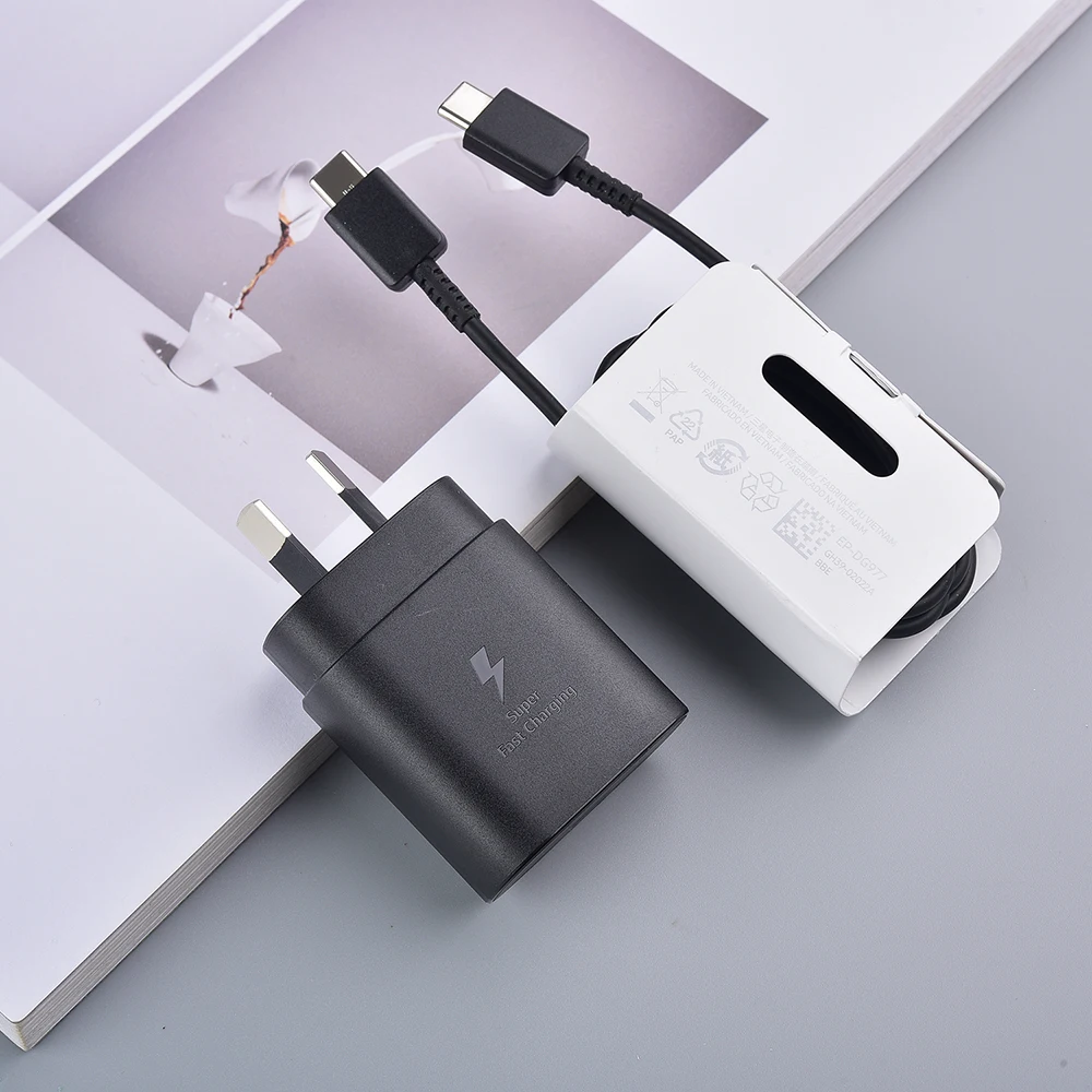 android charger type c Original Samsung EP-TA800 AU 25W PD Super Fast Charger 3A USB C To Type C Cable For Galaxy Note 10/10+/10 Plus S20 S20+ S20FE 5G android phone charger cord Cables