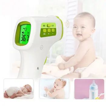 

No-Touched Infrared Forehead Baby Alarm Thermometer Digital Blacklight Fever Lcd Non-Contacts Body Temperature Meter Measuring.