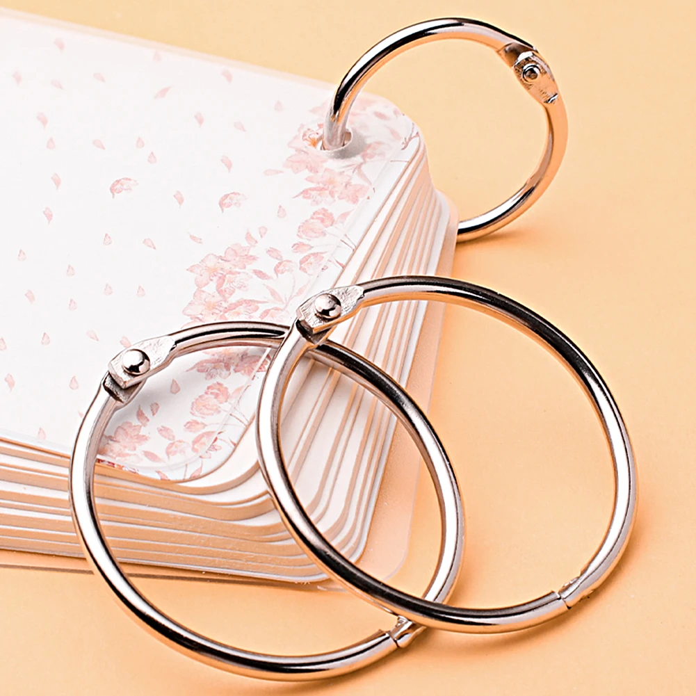 Silver Album Opening Circle Metal Book Rings Binder Ring Hinged Keychain Album Ring Scrapbook Craft Photo Scrapbook Split