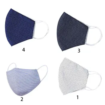 

Women Men Dustproof Windproof Mouth Mask Stripes Polka Dot Printed Washable Reusable Anti-Haze PM2.5 Breathable Face Cover