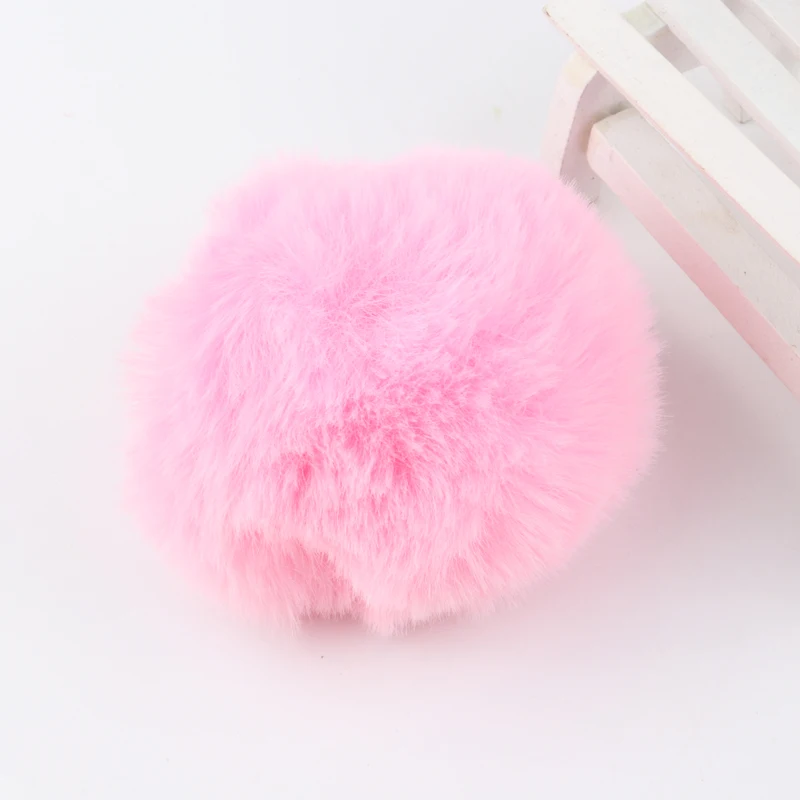 Big Pom Pom 8cm Fake Faux Fur Pompones Soft Fluffy Balls Solid Color Pompom For Women Handbag Phone Pendant Pompony Dekoracyjne