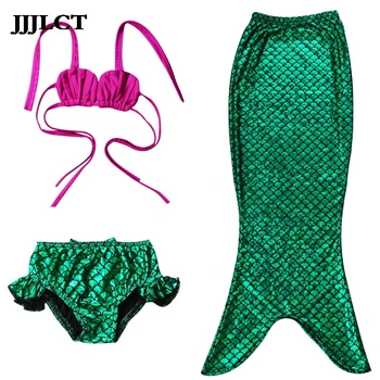 

Mermaid Tail Princess Ariel Dress Cosplay Costume Girl Kids Maid Tails Fancy Dress Swimmable Bikini Set Bathing Suit Anime