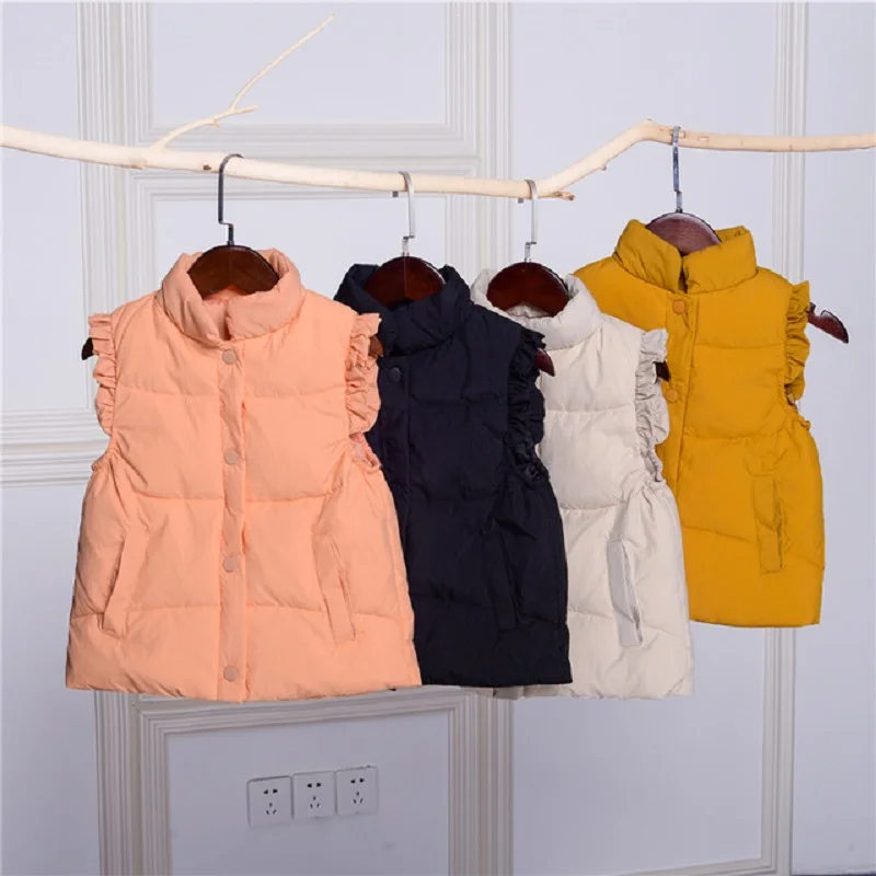 Baby Girls Puffer Vest Jackets Waistcoat Tops 2-10 Yr