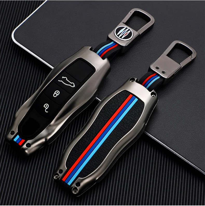 Fob della copertura della cassa chiave a distanza dell'automobile in lega di zinco per Porsche Panamera Carman Macann Cayenne 911 970 981 991 accessori protettivi - H42a8e8d153a64d5e9c8af29bc21c622cP