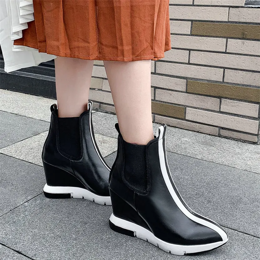 Womens Trainers Ladies Ankle Chelsea Boots Sneakers High Top Shoes 