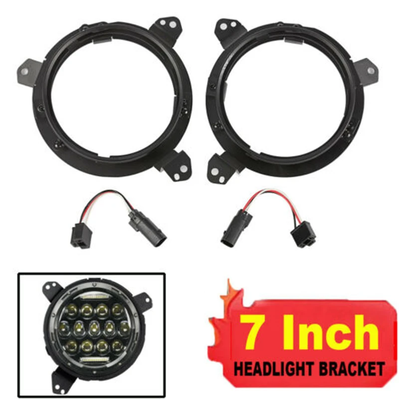 

7 Inch LED Headlights Trim Ring Round Mounting Bracket Base for Jeep Wrangler JL 2018-2019 7'' LED Headlights Holder