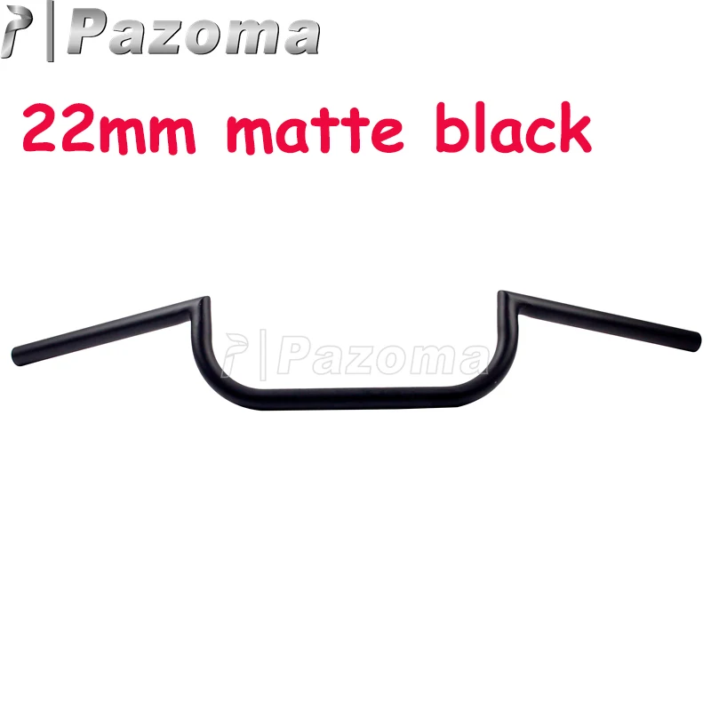 22mm Matte Black 7/" или 1" Хромированный черный мотоцикл Clubman ручки баров 22 мм 25 мм руль для Harley Triumph Чоппер поплавок кафе гонщик на заказ - Цвет: 22mm Matte Black