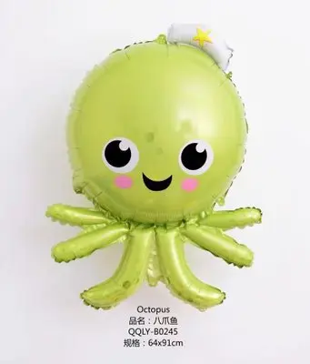 Octopus 1 шт. день рождения композиция шар КИТ ИГРУШКА рыбка Омар кокосовое дерево океан серии Русалка алюминиевый шар - Цвет: Octopus