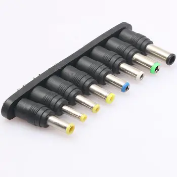 

Universal 1 set = 8pcs / set 5pin Jack Plugs DC for Laptop AC Power Adapter Tips Connectors for Computer Notebook black