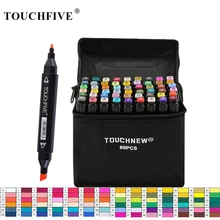 TouchFIVE 30/40/60/80 Цвета маркер для рисования на спиртовой основе Маркеры Набор ручек для рисования манга двойной головой художественный эскиз маркер ручки для дизайна