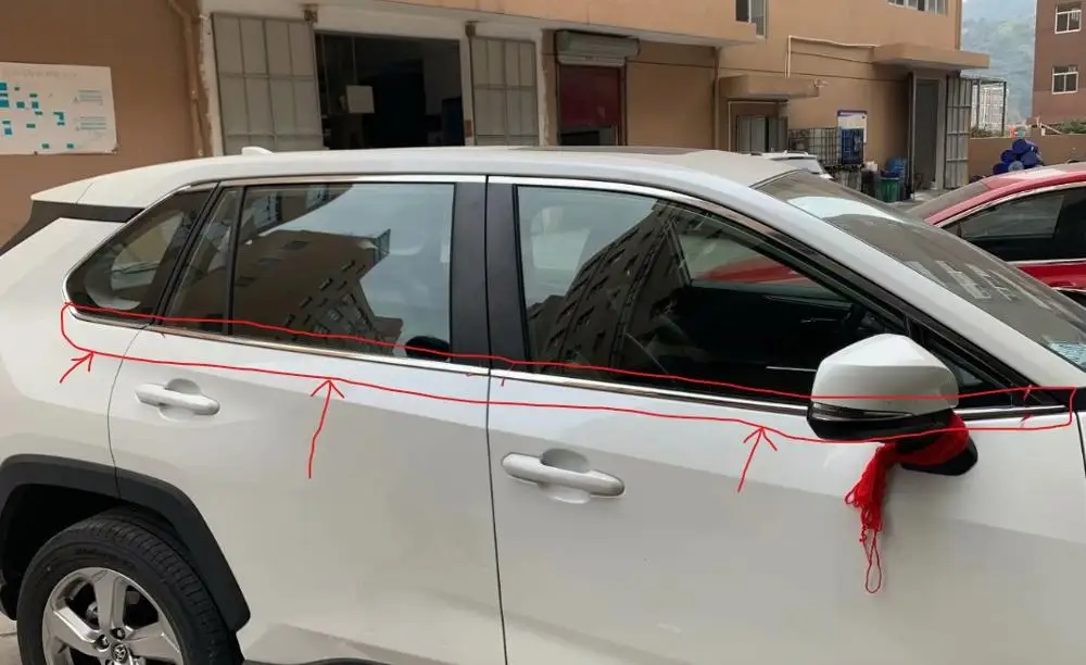 

Steel below frame sill Window Pillars Cover Trim For 2019-2020 Toyota RAV4 (6PCS)