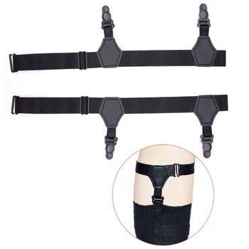 

2Pcs/Set Unisex Socks Garters Belt Suspenders Adjustable Non-slip Double Clips