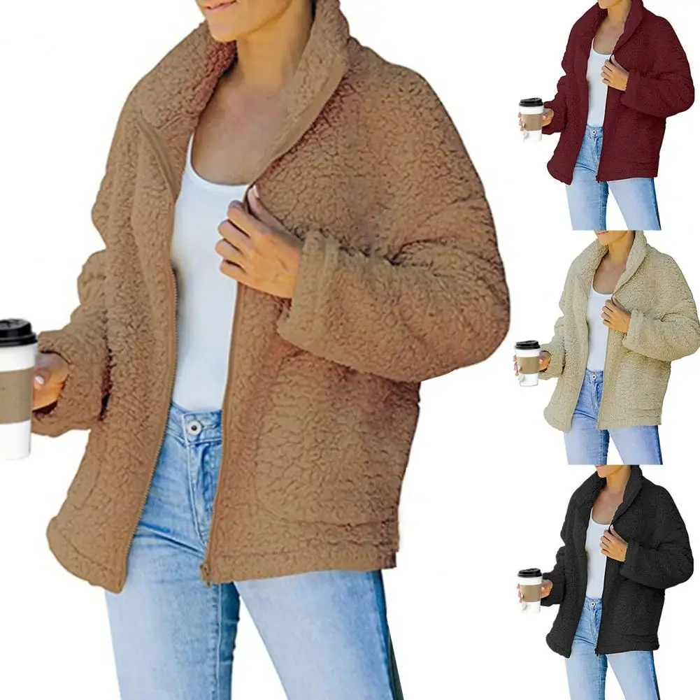 2021 Winter Fleece Sweatershirt Sherpa Oversized Long Fluffy Autumn Warm Wear Female Hoodies Overcoat | Женская одежда