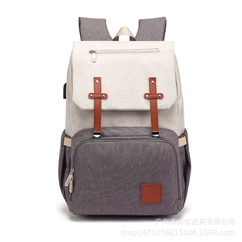 

New Style Mummy Backpack Nanny Multi-functional Large Capacity Backpack Matching Color MOTHER'S Bag Upgraded