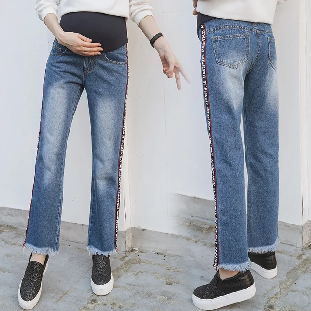 SAGACE свободные брюки для беременных женщин поддежка живота джинсовые брюки прямого покроя для беременных женщин одежда кормящих брюки джинсовые джинсы