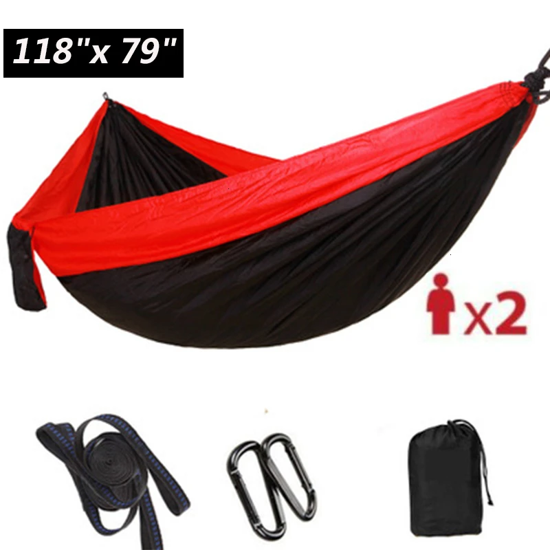 300x200cm Double Person Large Camping Hammock Parachute Outdoor Hiking Travel Sleeping Chair Swing Bed with 2 Straps 2 Carabiner (5)