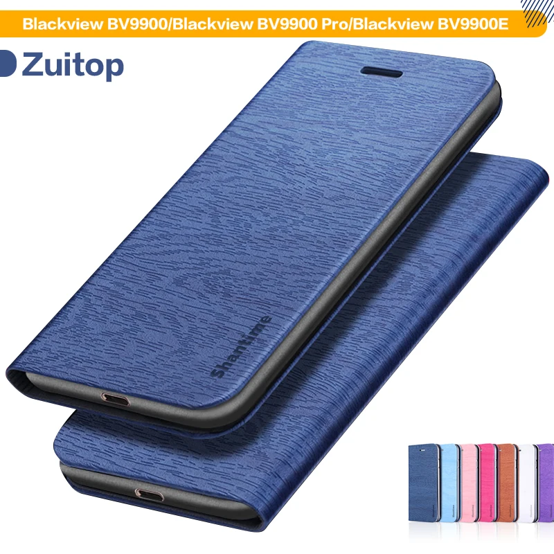 Wood grain Leather Phone Case For Blackview BV9900 Flip Pro BV9900E Wallet Back Cover | Мобильные телефоны и аксессуары