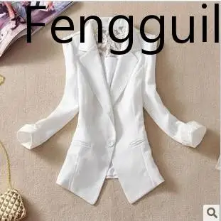 white FENGGUILAI женский костюм Женский блейзер элегантный три четверти рукав блейзеры женская верхняя одежда женская летняя куртка - Цвет: white