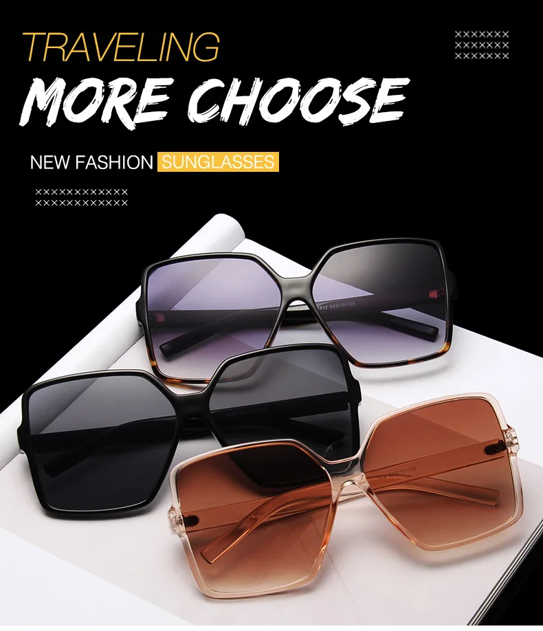 YOOSKE Винтажные Солнцезащитные очки больших размеров для женщин и мужчин, роскошные брендовые черные коричневые солнцезащитные очки с большой оправой, женские солнцезащитные очки