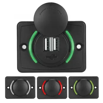 

Car Cables 3.1A DC12V/24V Black Car Dual USB Port Power Charger Socket Outlet with LED araba aksesuar