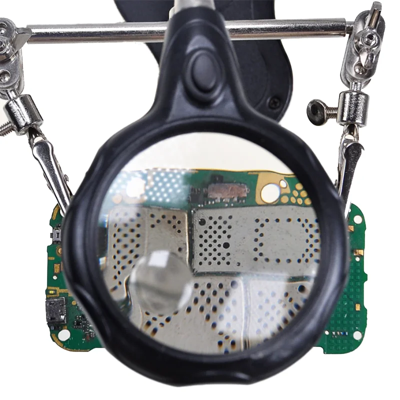 1PCS 3.5x 12x MG16129-C LED Clamp Soldering Iron Stand Helping Hands Magnifying Glass Magnifier (5)