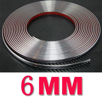 

15M Chrome Car Styling Strip Trim Self Adhesive Cover Tape Car chrome Trim Strip 6MM