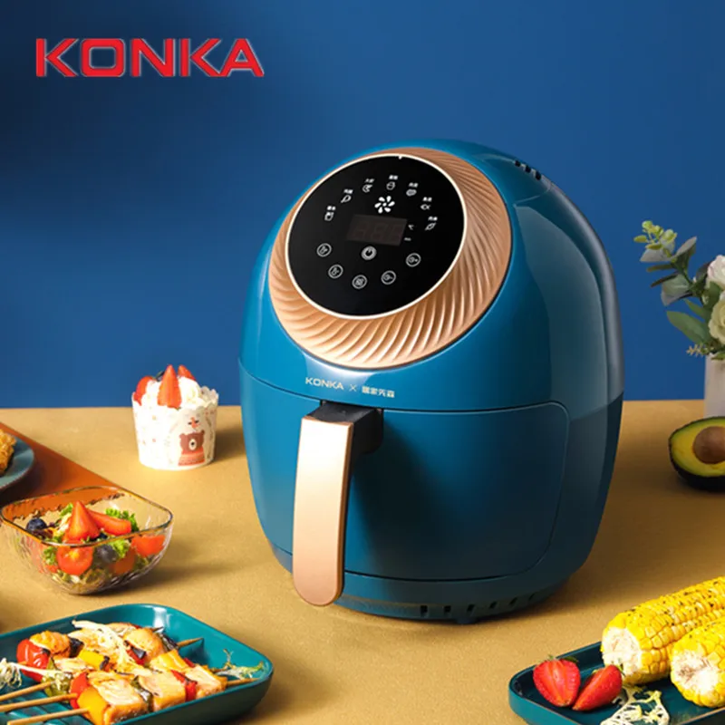 KONKA-freidora de aire multifunción inteligente de seguridad para el hogar, Máquina de palomitas profesional saludable, sin aceite, bajo contenido de grasa