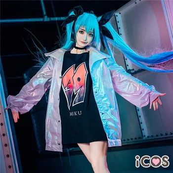 

Vocaloid 39 Miku POP Punk hip hop Shirt+Coat oversize uniform for women full sets A