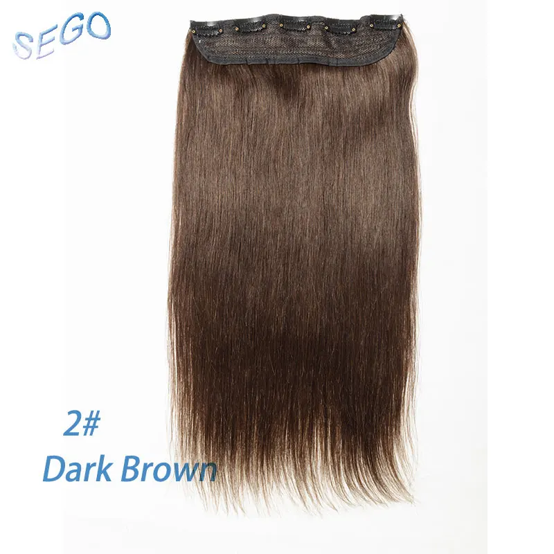 #2 SEGO 1"-22" 80 г-100 г, Одна Деталь настоящие человеческие волосы для наращивания 1 p/w 5 клипс, Non-Волосы remy шт Прямые бразильские волосы - Цвет: #2