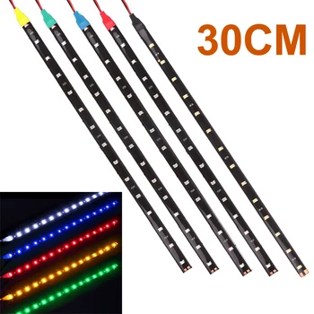 

1 piece 30cm Car LED Strip Light High Power 12V 15SMD Car DRL Lamp Waterproof LED Flexible Daytime Running Light