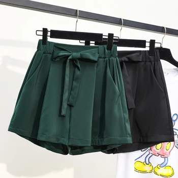 

Trousers Women High Waist Summer Casual Loose Plus Size Chiffon Drawstring Knee Length Female Wide Leg Pants 4xl 5xl