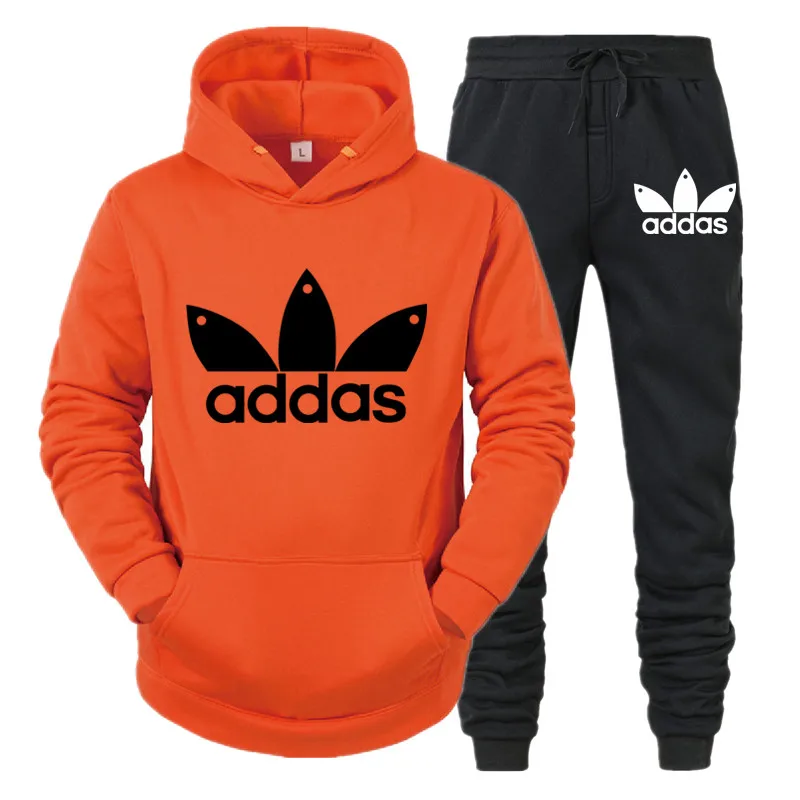 

2Pcs/Set Men's Sportswear Sets 2020 Autumn Winter Hooded Thick Male Casual Tracksuit Men 2 Piece Sweatshirt + Sweatpants Set