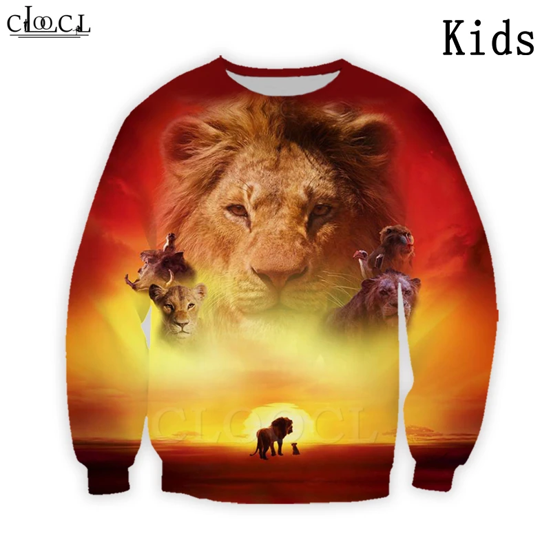 Cartoon Simba Lion King Sweatshirt Casual 3D Print Personalized Design Tracksuit Baby Boy Baby Girl Children's Harajuku Pullover - Color: kids Sweatshirt 5