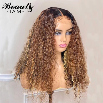 

Curly Colored Lace Front Human Hair Wigs For Women Honey Blonde Glueless Bleached Knot Virgin Wig Pre Plucked With Baby Hair