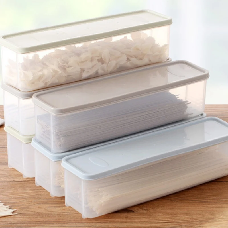 

Large Capacity Airtight Rectangular Pasta Boxe Noodles Container Kitchens Food Storage Jar Fresh-keeping Case