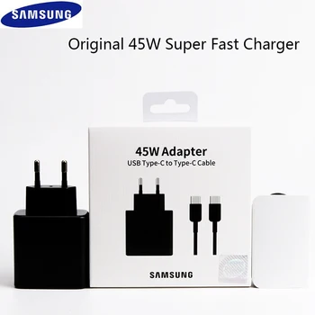 Original Samsung Galaxy S20/S21/ S21+/ S20/S21 Ultra NOTE 10/20 NOTE 20 Ultra Fast Charger 45W PD Adapter Type C wall Charger 1