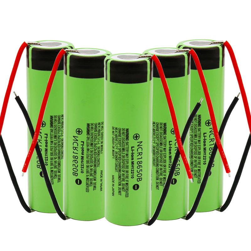 100% New original NCR18650BDIY + 3.7V/4.2V to 3400 mAh 18650 lithium rechargeable battery for panasonic battery Outgoing line